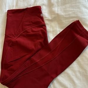 Lululemon train times size 8 red 25” inseam